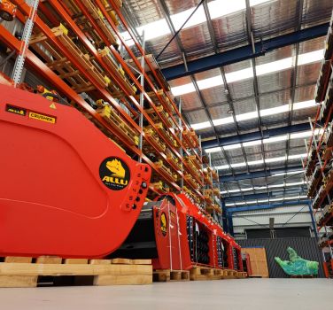 ALLU Crusher in the RDW QLD rock breakers Warehouse