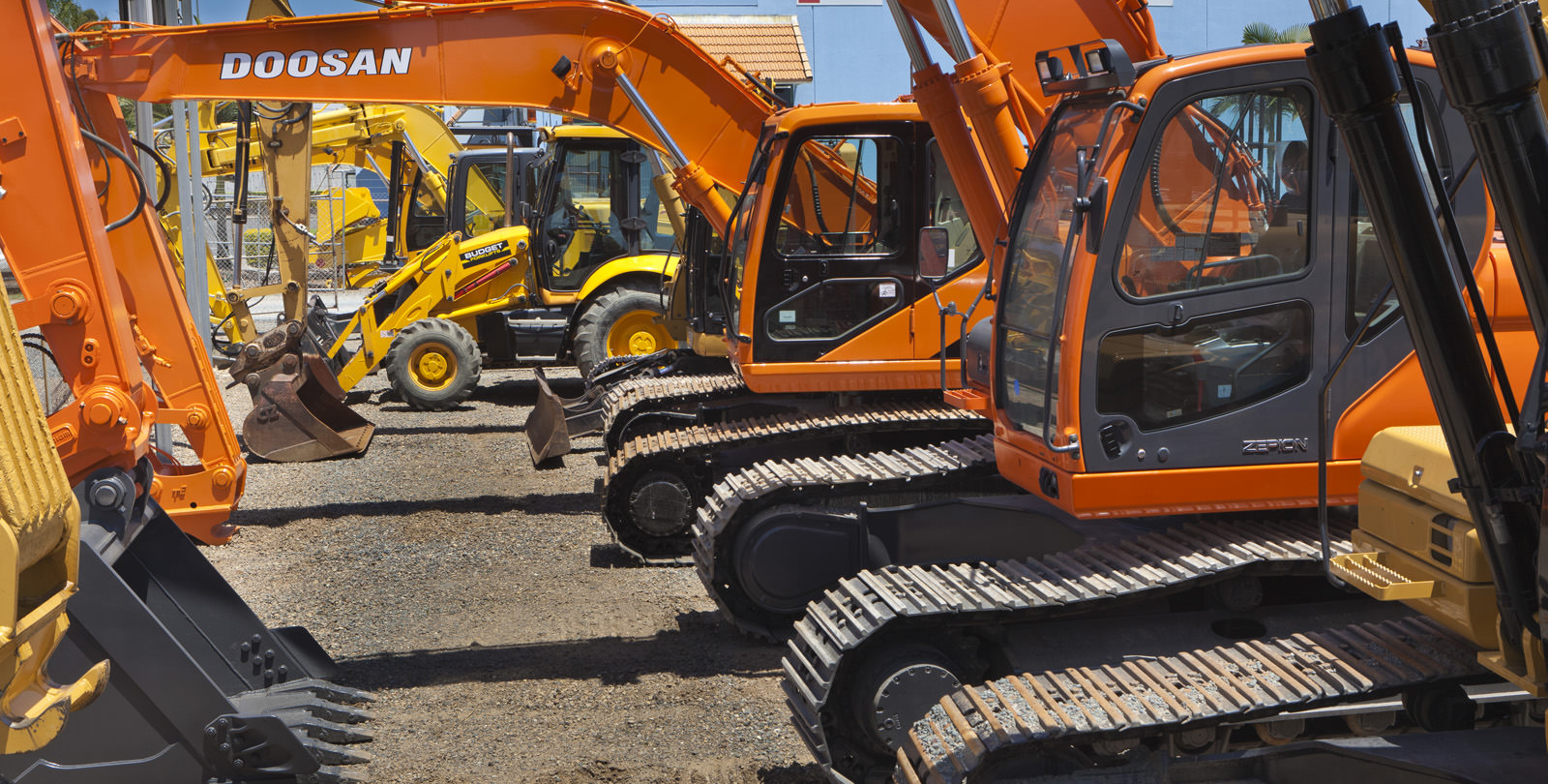 Row of Excavators 